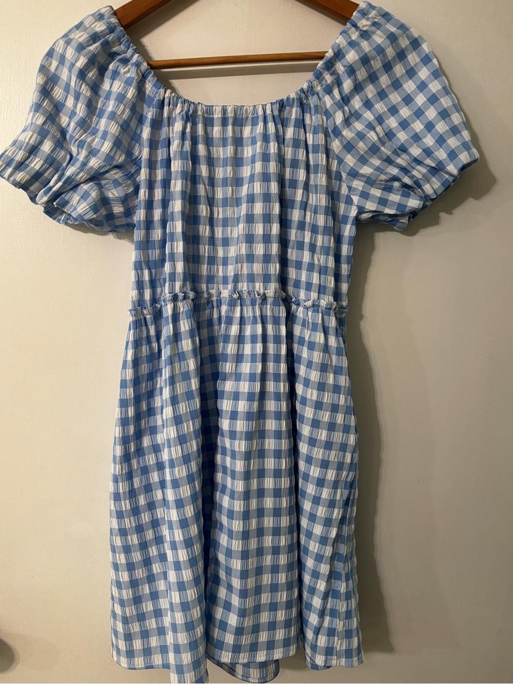 Petal & Pup Dorothea Mini Dress Blue Gingham Puff Sleeve Size S Cottagecore - Picture 4 of 8